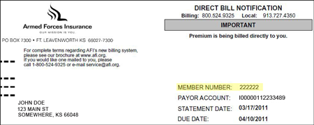 member number located on bill